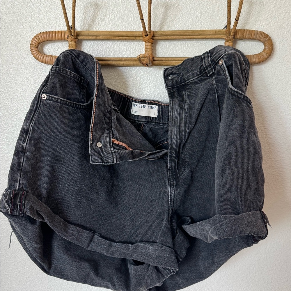We The Free Black Danni High-Waist Denim Shorts